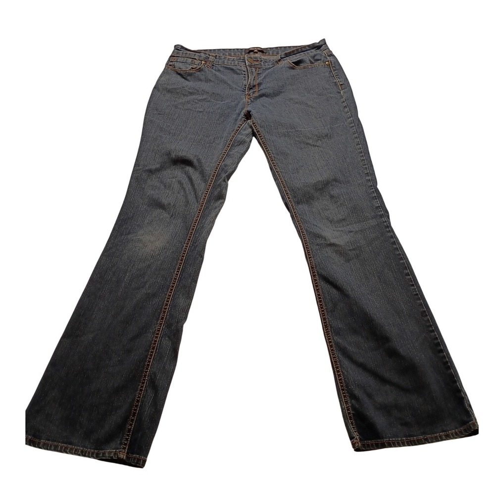 Daisy Fuentes Moda Women's Bootcut Jeans Dark Wash Blue Denim Size 12 5-Pocket